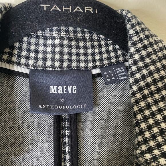 Anthropologie Maeve‎ Collared Gingham Dress Size 8 medium knit pockets midi - Picture 3 of 6